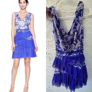 Tadashi Shoji Elegant Violet Floral Women's Aceline Dress 00 Xs